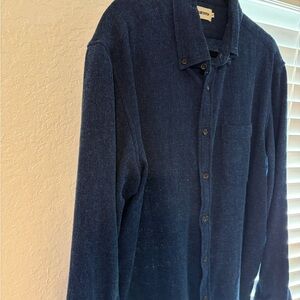 Taylor Stitch Navy Waffle Button Down Shirt